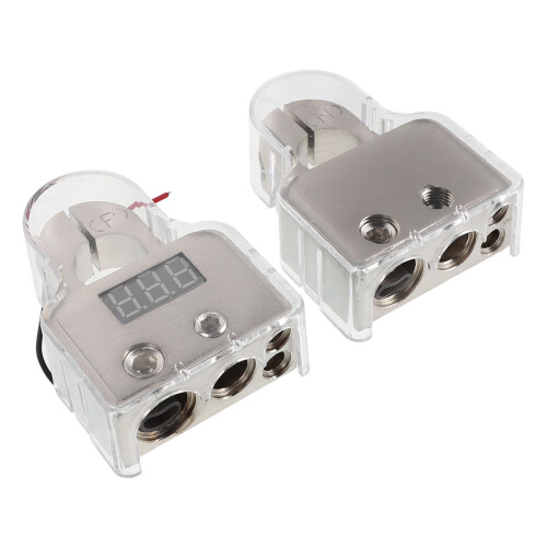2Pièces Bornes Batterie Auto Haute Résistance Avec Écran Voltage