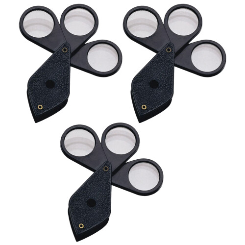 3Pièces Loupe Portative 2X En Plastique Pour Analyse