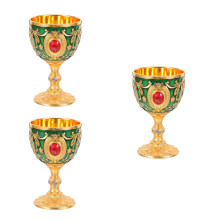 3Stk Zinklegierung Trinkkelch Europäischer Vintage Goblet