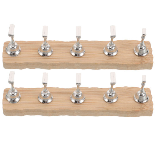 2Ensemble Support Bois Et Métal Beige Pour Pratique Et Décor
