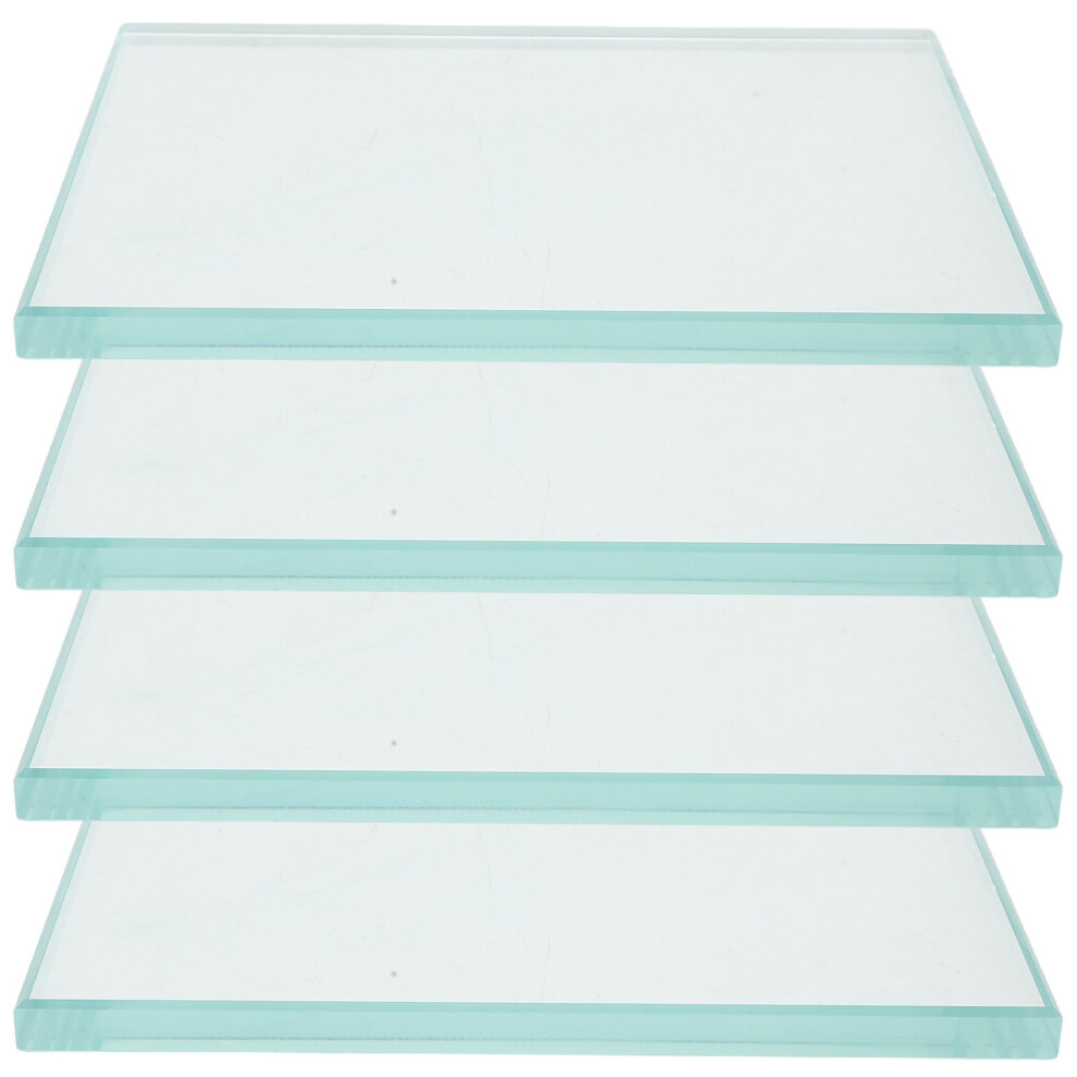 Solustre 4Pcs Transparent Glass Mixing Boards Durable Dental Filler Palettes