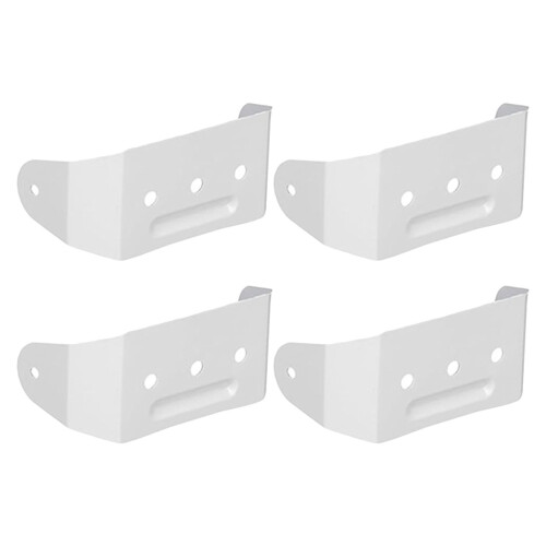 4Pcs White Aluminum Rain Gutter Downspout Brackets Hidden Strap Mounts