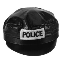 Comfortabele Zwarte PU Politiepet Volwassen Cosplay