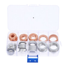 Engine Oil Plug Washer Kit Copper Aluminum Flat Crush Seal Rings