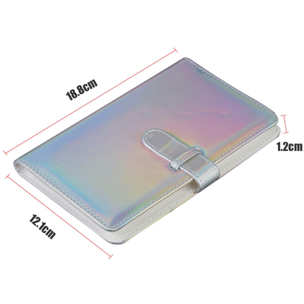 Portable 96-Pocket Pu Photo Album Silver 7790334545119