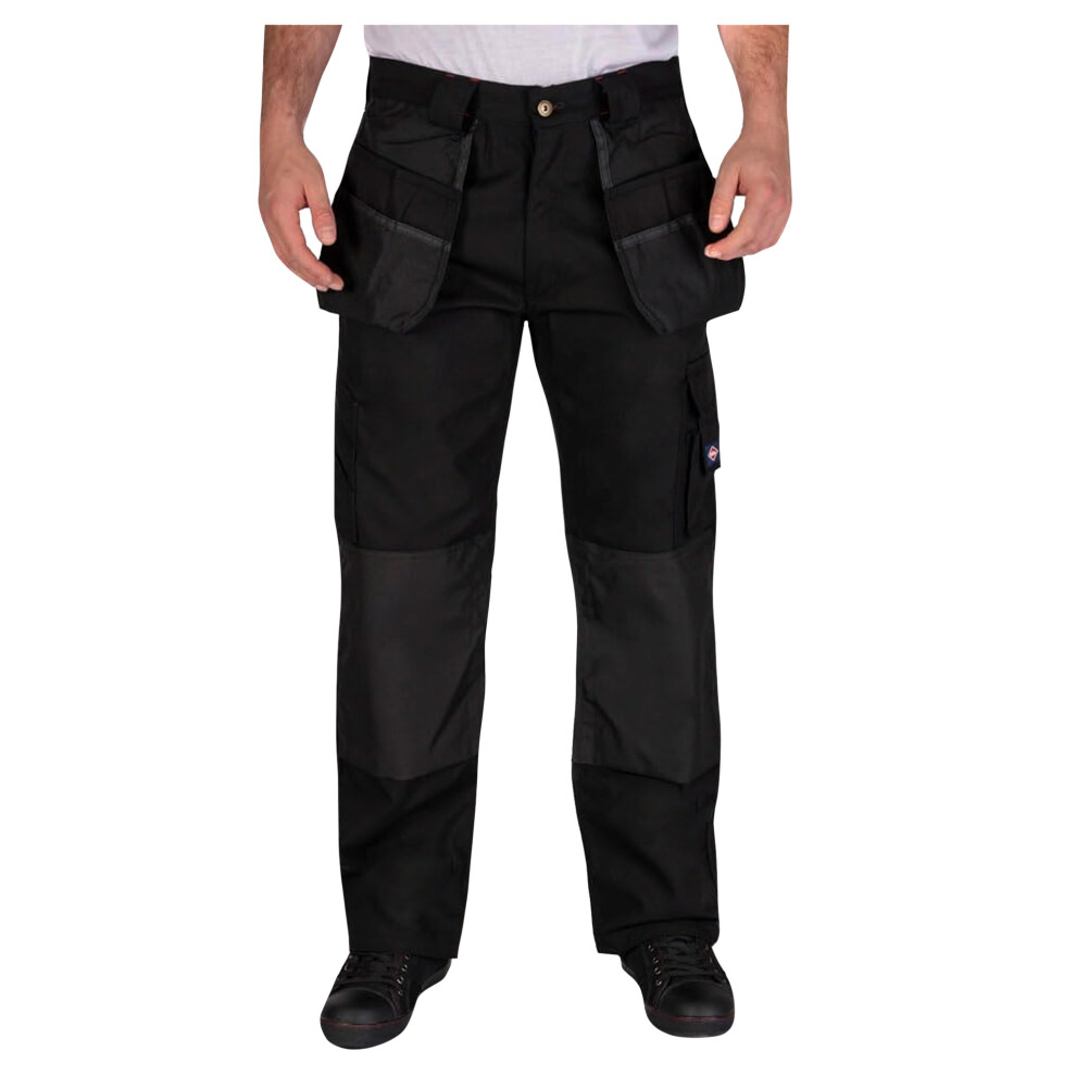 Lee Cooper (38S, ) Mens Holster Pocket Work Cargo Trousers Black