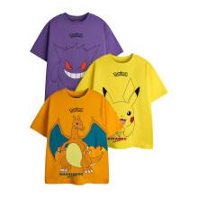 Pokemon Boys Cotton Short-Sleeved T-Shirt (Pack of 3)
