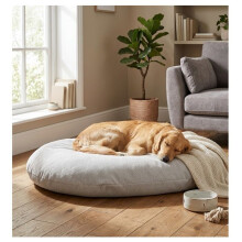 Cuscino ovale sfoderabile per cane 76 x 100 cm grigio chiaro