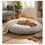 Cuscino ovale sfoderabile per cane 66 x 90 cm grigio chiaro 1