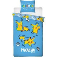 Bettwäsche - POKEMON - Pikachu in allen Variationen - Mikrofaser - 1 Bettbezug 140 x 200 cm + 1 Kissenbezug 63 x 63 cm