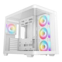 PC-behuizing - DEEPCOOL - CG530U 4F - Mid-toren - Micro-ATX-formaat - 4 ARGB-ventilatoren inbegrepen - Wit