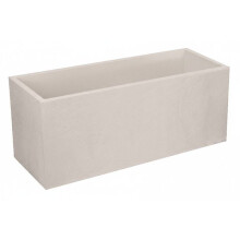 Jardinière - VOLCANIA - Kunststoff - Beige Kalkstein - 99,5x39xH43cm - 98L - Steinoptik - EDA