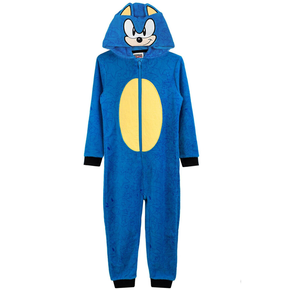 Sonic The Hedgehog (11-12 Years, Blue) Childrens/Kids 3D Sleepsuit