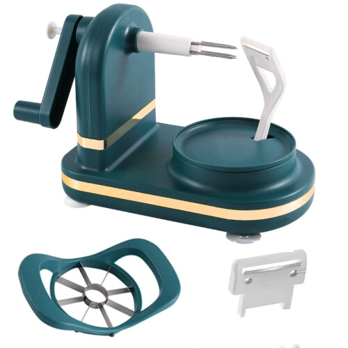 Efficient Peeling Tool Hand Crank Automatic Manual-dark green