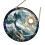 Stained Glass Window Hanging,Colorful Glass Panel Blue-A rope 1
