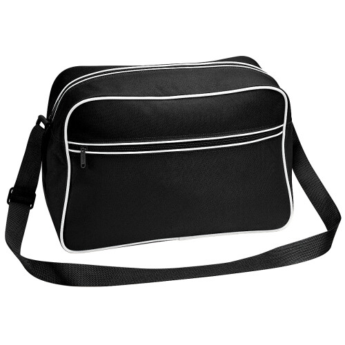 BagBase (One Size, Black/White) Bagbase Retro Adjustable Shoulder Bag (18 Litres)