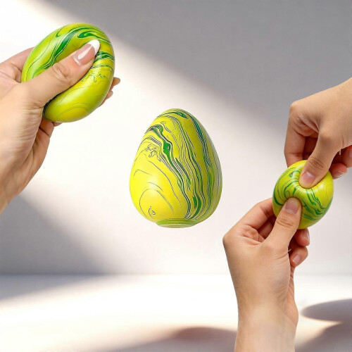 Amz Egg Flow Pattern Decompression Toy (Green) Simulation Egg Decompression Toy Boring Necessary Kneading Immersive Decompression Experience 1