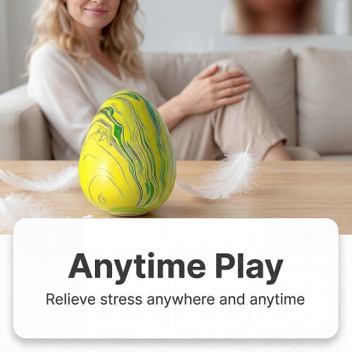 Amz Egg Flow Pattern Decompression Toy (Green) Simulation Egg Decompression Toy Boring Necessary Kneading Immersive Decompression Experience 2