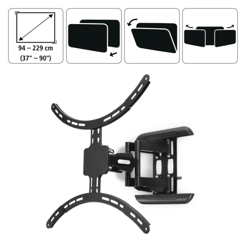 Hama TV Wandhalterung Fullmotion bis 90" Schwarz 1