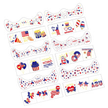 6/12 Blatt Gesichtsaufkleber mit patriotischem Thema,-B