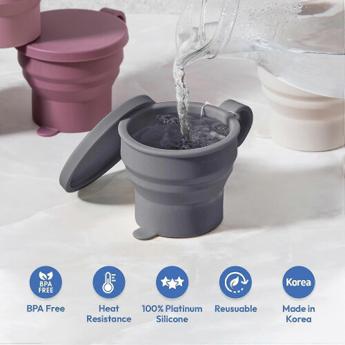 2025 Latest Model 2 pack Mini Silicone Collapsible Travel Cup for Camping 2
