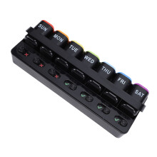 Wöchentlicher Tabletten-Organizer 7-Tage, 20  7,5  4,5 cm Schwarz