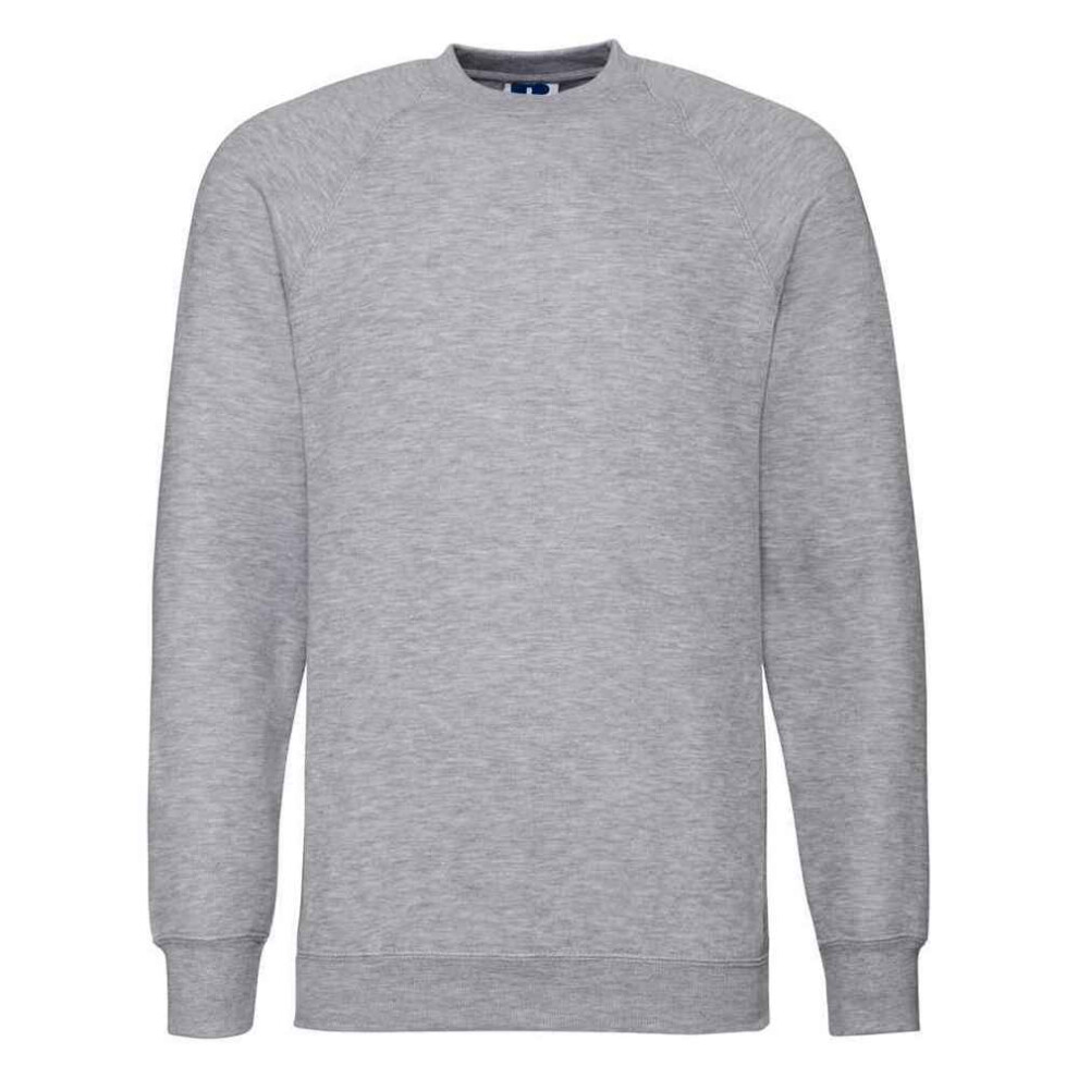 Russell (Xl, Light Oxford) Mens Raglan Sweatshirt Multicoloured