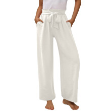 Women's Wide Leg Pants with Pockets Lightweight High-White XXXL