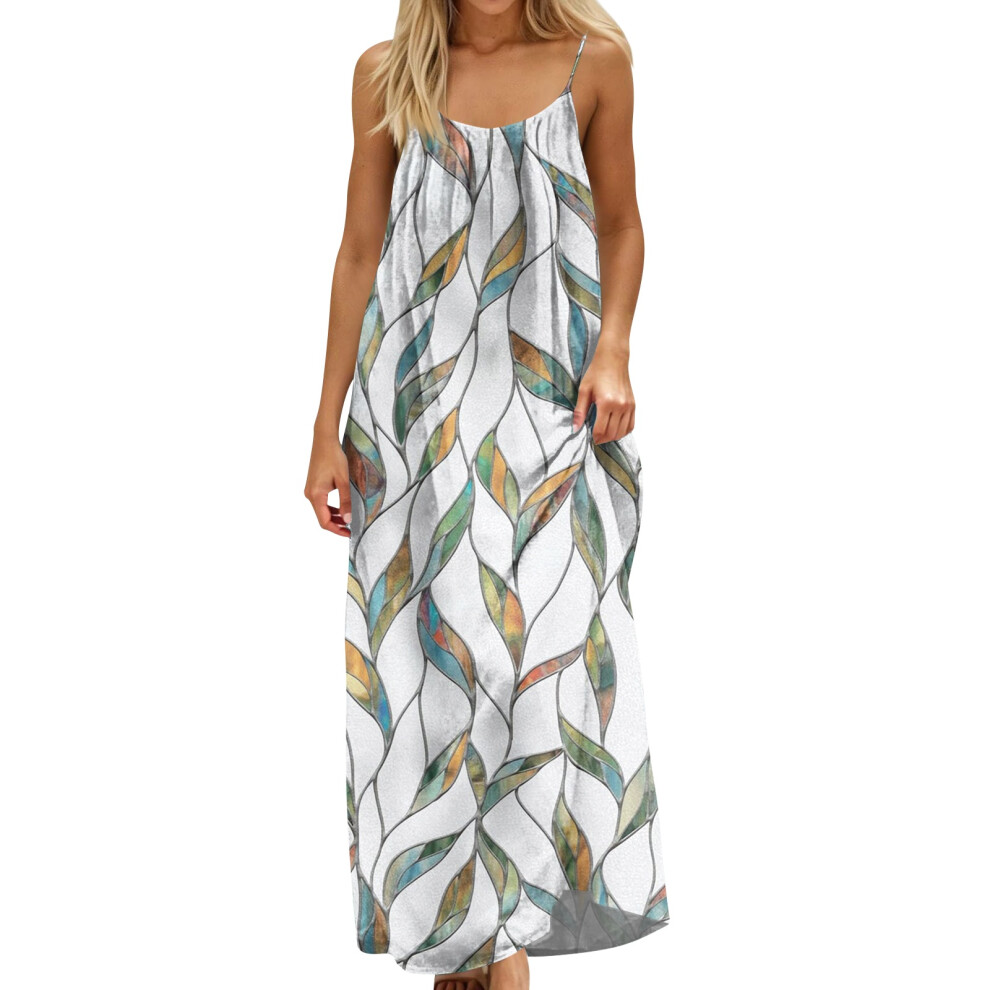 Women Backless Cami Dress, Summer Casual Sleeveless-Beige XXL