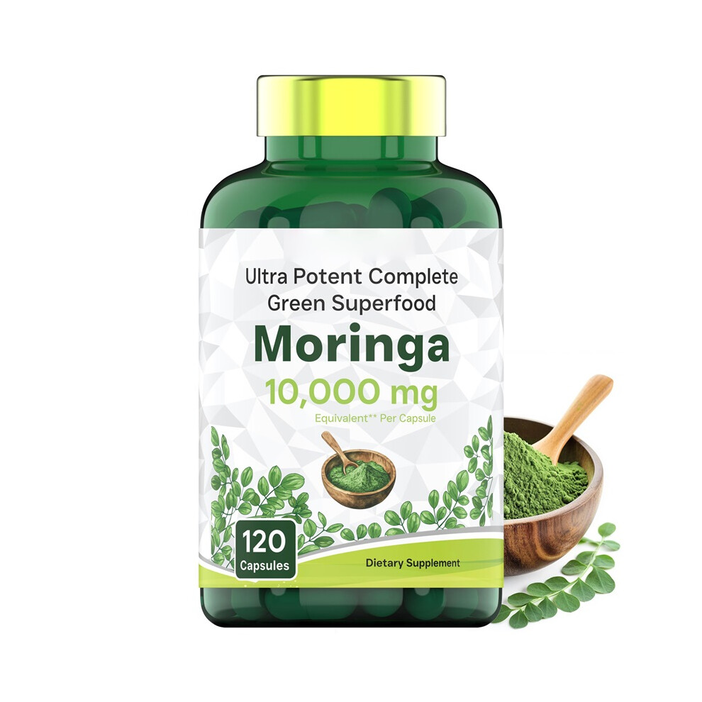 Moringa Capsules 10,000 mg - 120 Capsules | High Potency Moringa Leaf
