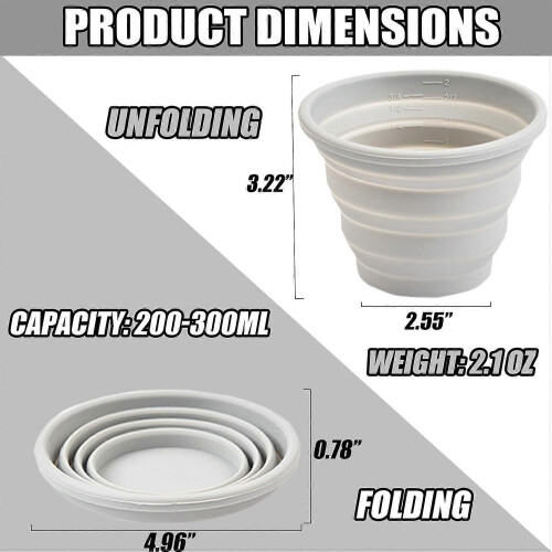 2025 Latest Model Silicone Collapsible Cups for Traveling, Reusable Folding 1