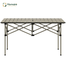 HOMAIRE Stolíček kempingový s摺movací aluminový s rozšiřitelnou deskou, design X-ramen, 95 x 55cm kaki, pro zahradu, balkón a 2 osoby