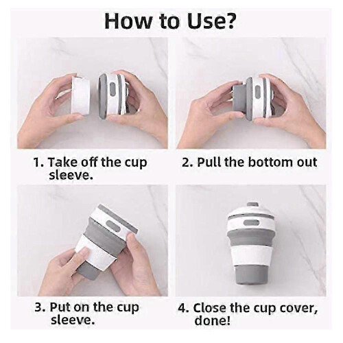 suitable for Collapsible Coffee Cup for Travel Silicone Foldable Mug with Lid 2