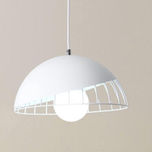 Suspension moderne rétro E27 en métal blanc, idéale pour le salon, le restaurant ou la chambre.