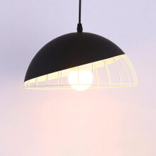 Suspension moderne rétro E27 en métal noir, idéale pour le salon, le restaurant ou la chambre.