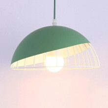 Suspension moderne rétro E27 en métal vert, idéale pour le salon, le restaurant ou la chambre.