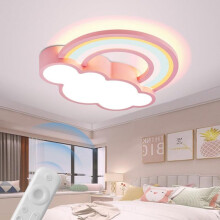 Plafonnier LED arc-en-ciel pour enfants avec télécommande à intensité variable en continu pour crèche/maternelle
