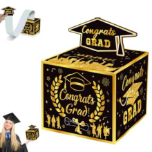 Coffret cadeau coulissant pour remise de diplôme avec motif de chapeau