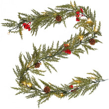Christmas garland with lights 6 ft battery operated