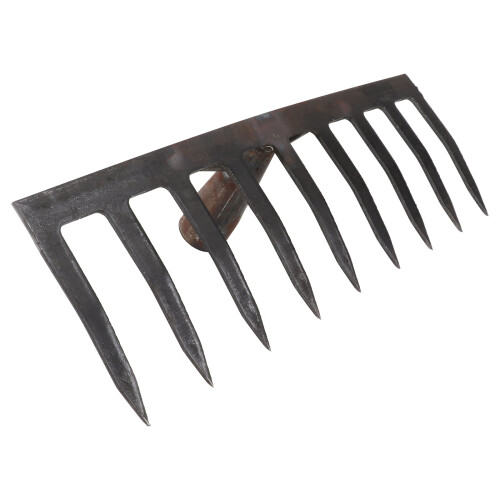 Ancinho de aço para jardim, ideal para cavar e capinar – Cinza escuro