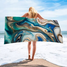 Microvezel strandhanddoek 70x140cm Zandvrij Dubbelzijdig