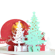 Carte de Noël 3D pop-up avec motif sapin 15 x 20 cm