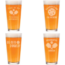 Ensemble de 4 verres à bière Pickleball de 473 ml (16 oz)