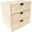 Mini houten ladekast met 3 lades - beige 1