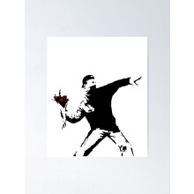 Plakat artystyczny Banksy'ego „Miotacz kwiatów”