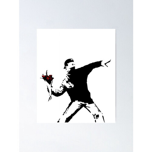 Estampe de Banksy « Lanceur de fleurs » (sans cadre)