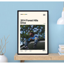 Affiche musicale vintage de J. Cole Forest Hills Drive