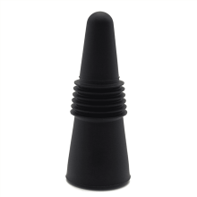 Bouchon de vin en silicone avec bouchon en acier inoxydable noir