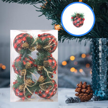 Bolsas de regalo navideñas de tela con adornos de espuma, 6 cm, estampado a cuadros.
