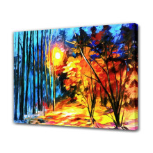 Utcai fény az erdőben vászonposzter 16x24 hüvelyk